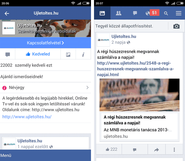 Facebook lite magyar APK